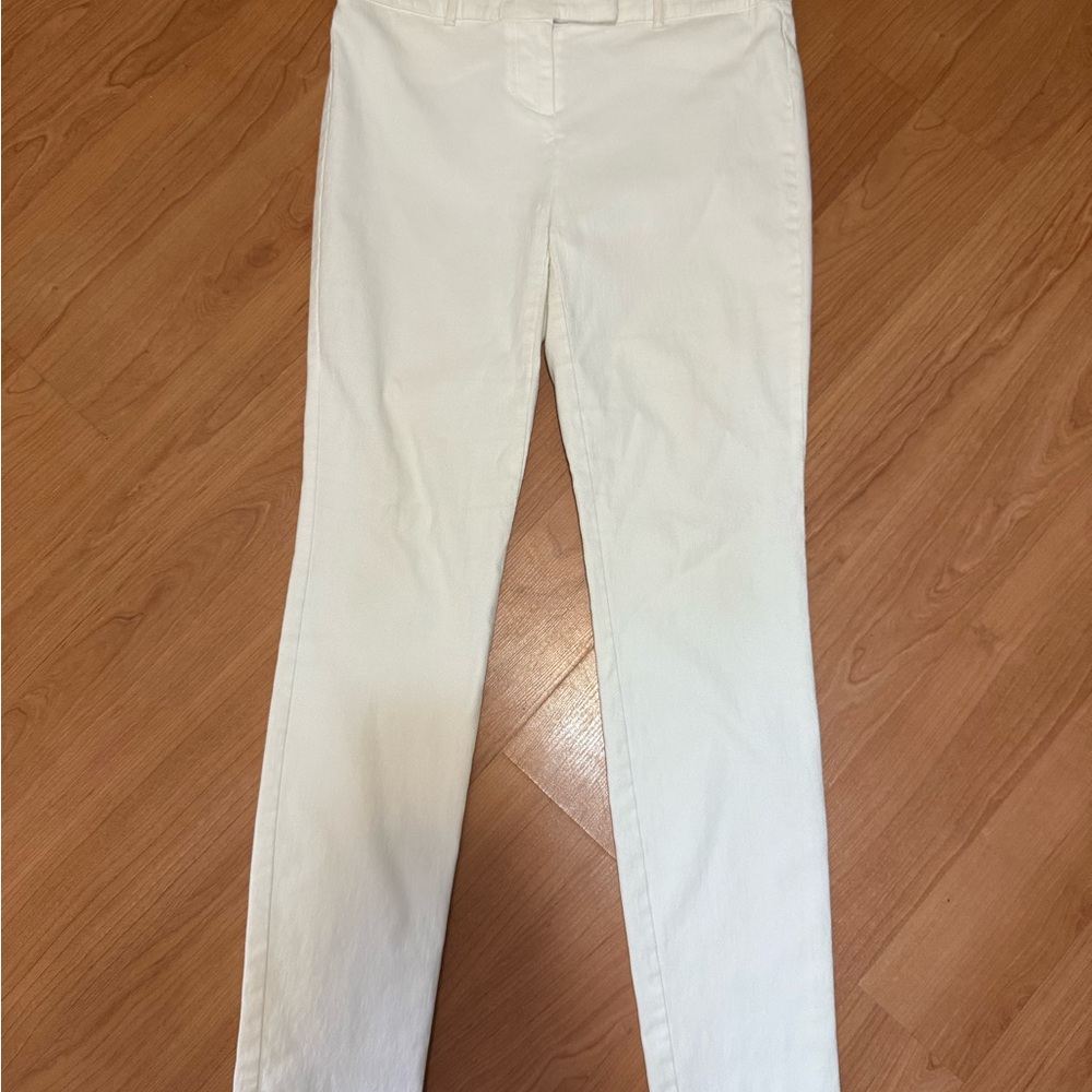 Adrienne Vitradini Cream Skinny Jeans